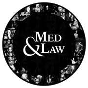 Logo Med & Law: Weiße Schrift auf schwarzen Hintergrund
